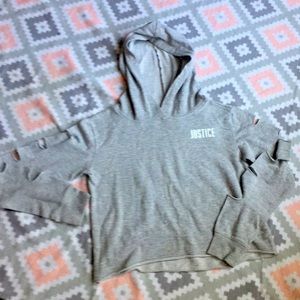 Justice long sleeve crop top. Cut sleeves. Size 12